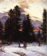 Sunset on a Winter Landscape